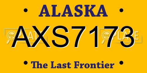 AXS7173 Alaska License Plate