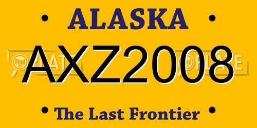 AXZ2008 Alaska License Plate