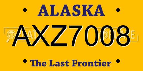 AXZ7008 Alaska License Plate