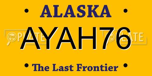AYAH76 Alaska License Plate