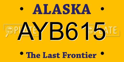 AYB615 Alaska License Plate