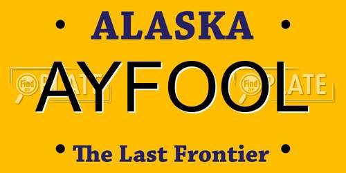 AYFOOL Alaska License Plate
