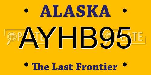 AYHB95 Alaska License Plate
