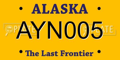 AYN005 Alaska License Plate
