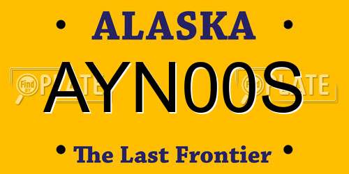AYN00S Alaska License Plate