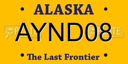 AYND08 Alaska License Plate