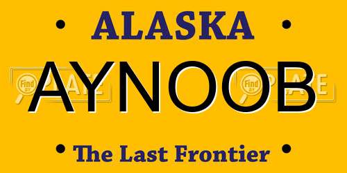 AYNOOB Alaska License Plate