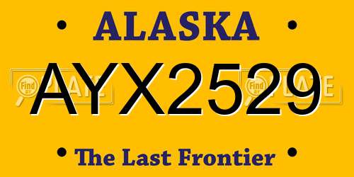 AYX2529 Alaska License Plate
