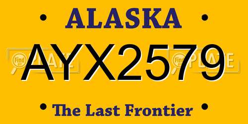 AYX2579 Alaska License Plate