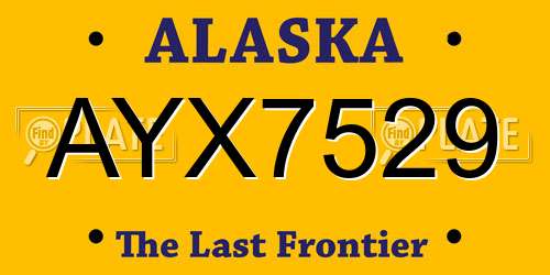 AYX7529 Alaska License Plate