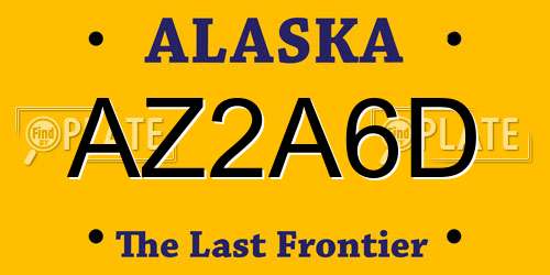 AZ2A6D Alaska License Plate