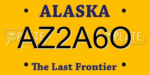 AZ2A6O Alaska License Plate