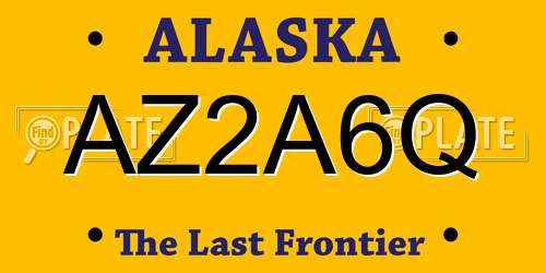AZ2A6Q Alaska License Plate