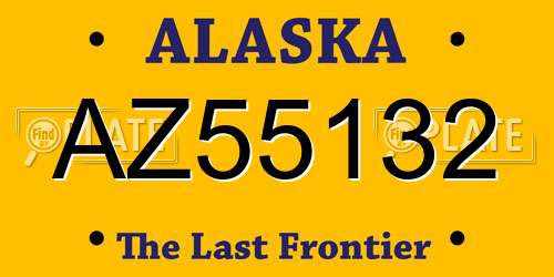 AZ55132 Alaska License Plate