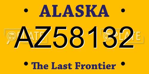 AZ58132 Alaska License Plate