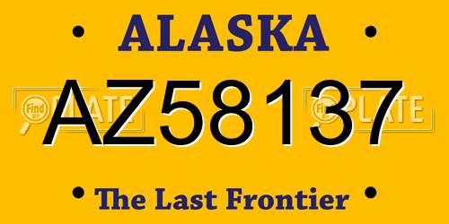 AZ58137 Alaska License Plate
