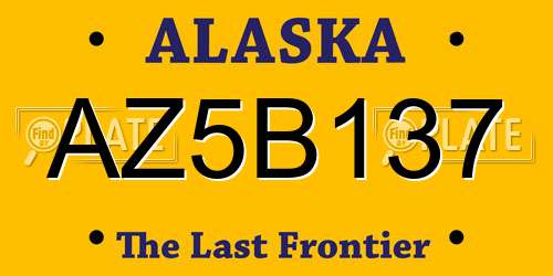 AZ5B137 Alaska License Plate