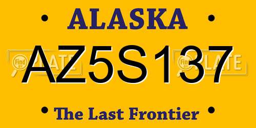 AZ5S137 Alaska License Plate