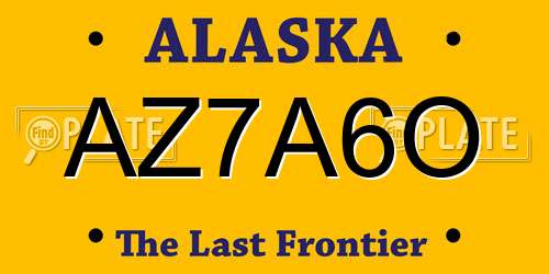 AZ7A6O Alaska License Plate