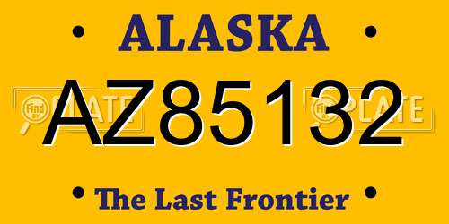 AZ85132 Alaska License Plate