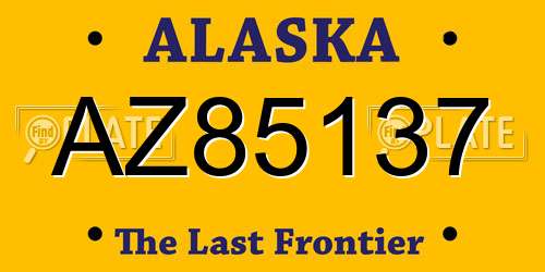 AZ85137 Alaska License Plate