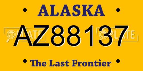 AZ88137 Alaska License Plate
