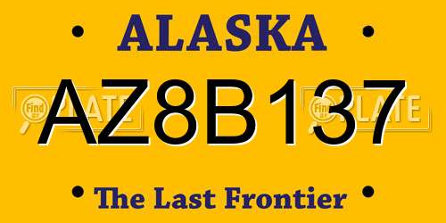 AZ8B137 Alaska License Plate