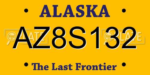 AZ8S132 Alaska License Plate