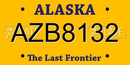 AZB8132 Alaska License Plate