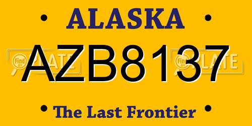 AZB8137 Alaska License Plate
