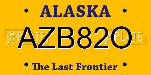 AZB82O Alaska License Plate