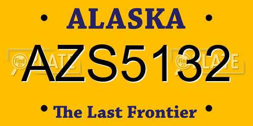 AZS5132 Alaska License Plate