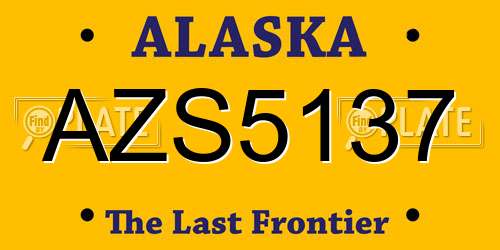 AZS5137 Alaska License Plate