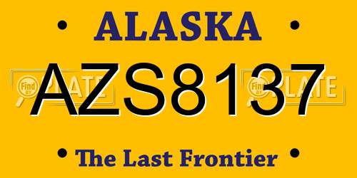 AZS8137 Alaska License Plate