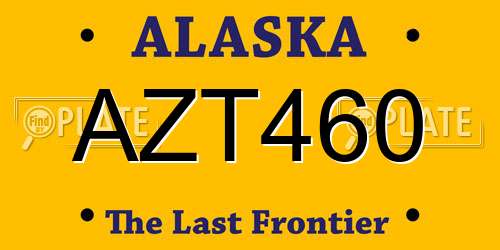 AZT460 Alaska License Plate