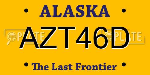 AZT46D Alaska License Plate