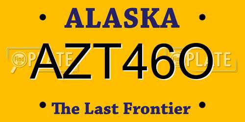 AZT46O Alaska License Plate