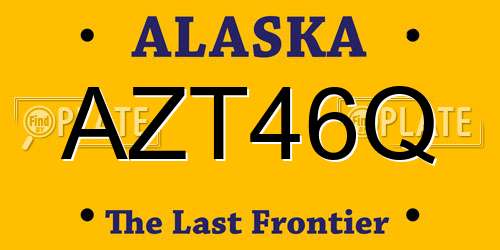 AZT46Q Alaska License Plate