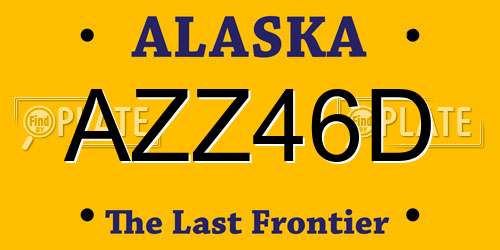 AZZ46D Alaska License Plate