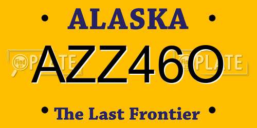 AZZ46O Alaska License Plate
