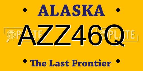 AZZ46Q Alaska License Plate