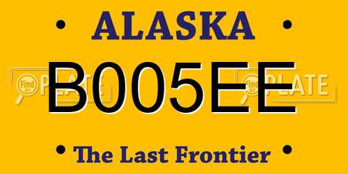 B005EE Alaska License Plate