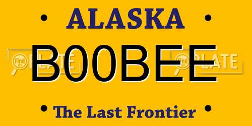 B00BEE Alaska License Plate