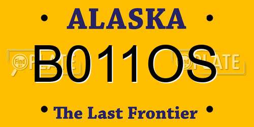 B011OS Alaska License Plate