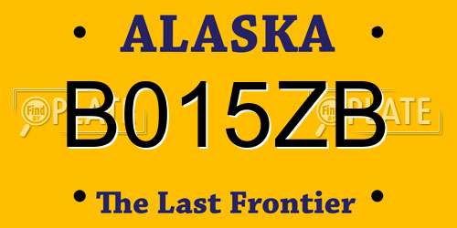B015ZB Alaska License Plate
