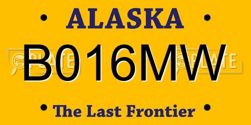B016MW Alaska License Plate