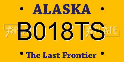 B018TS Alaska License Plate