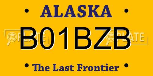 B01BZB Alaska License Plate