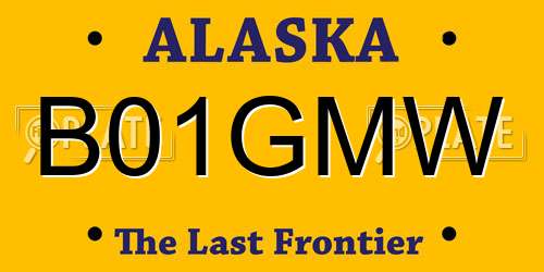 B01GMW Alaska License Plate
