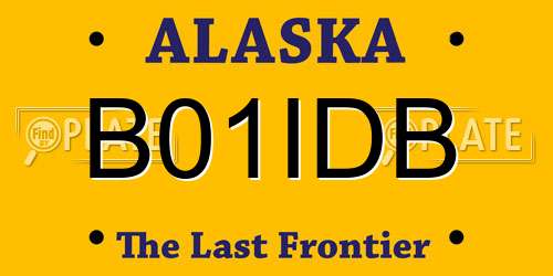 B01IDB Alaska License Plate